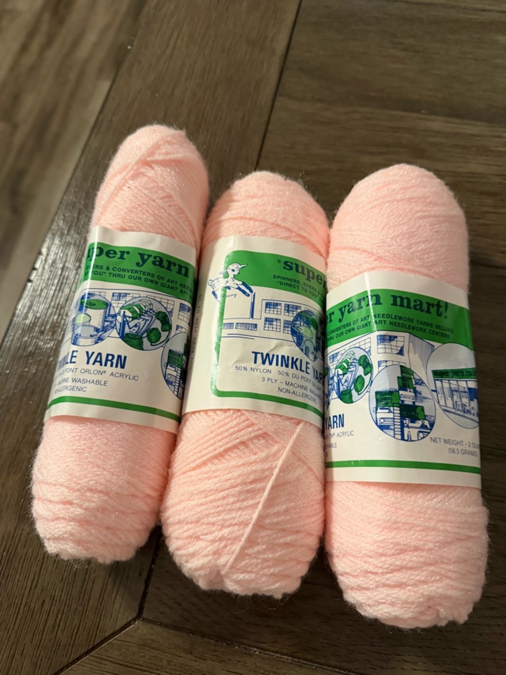 Wink Baby Pink Acrylic Yarn Skeins - 2 Pack